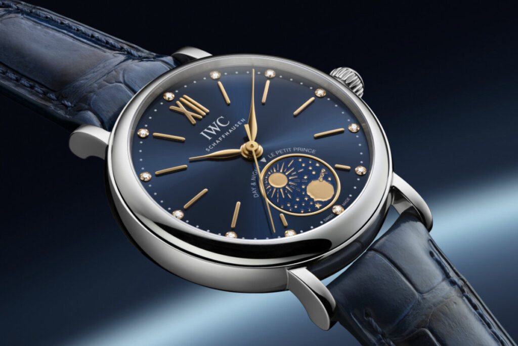 relógio azul IWC Watches and Wonders Portofino Automatic Day & Night 34 Le Petit Prince
