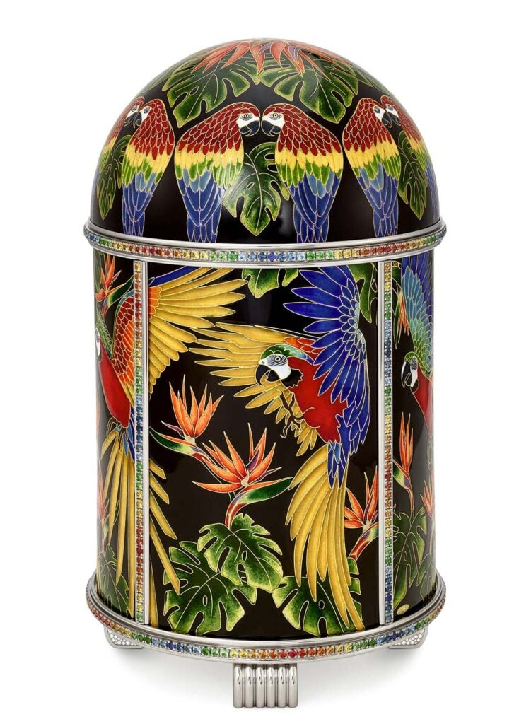 Patek-Philippe-Rare-Handcrafts-2026-Table-Clock-Macaws