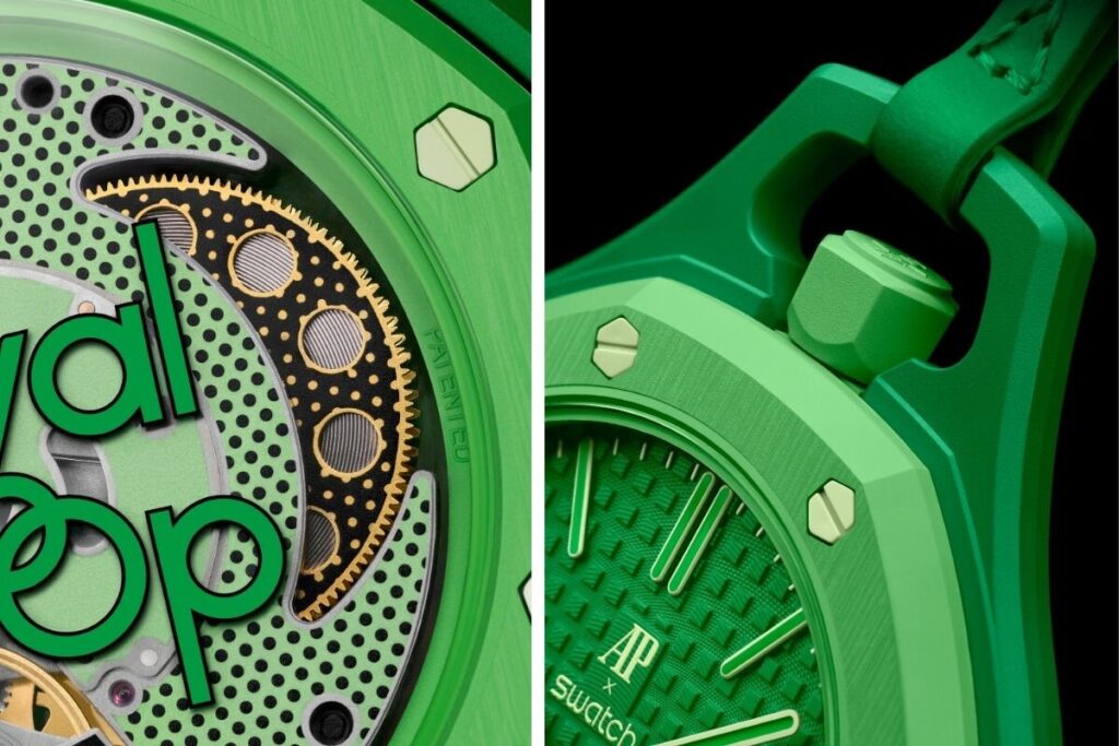 Detalhes do Swatch x Audemars Piguet Royal Pop verde