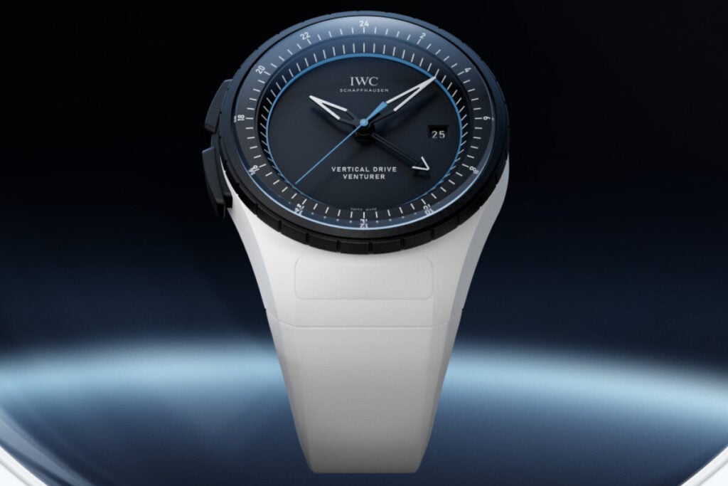 rel&oacute;gio azul e preto IWC Pilot's Venturer Vertical Drive