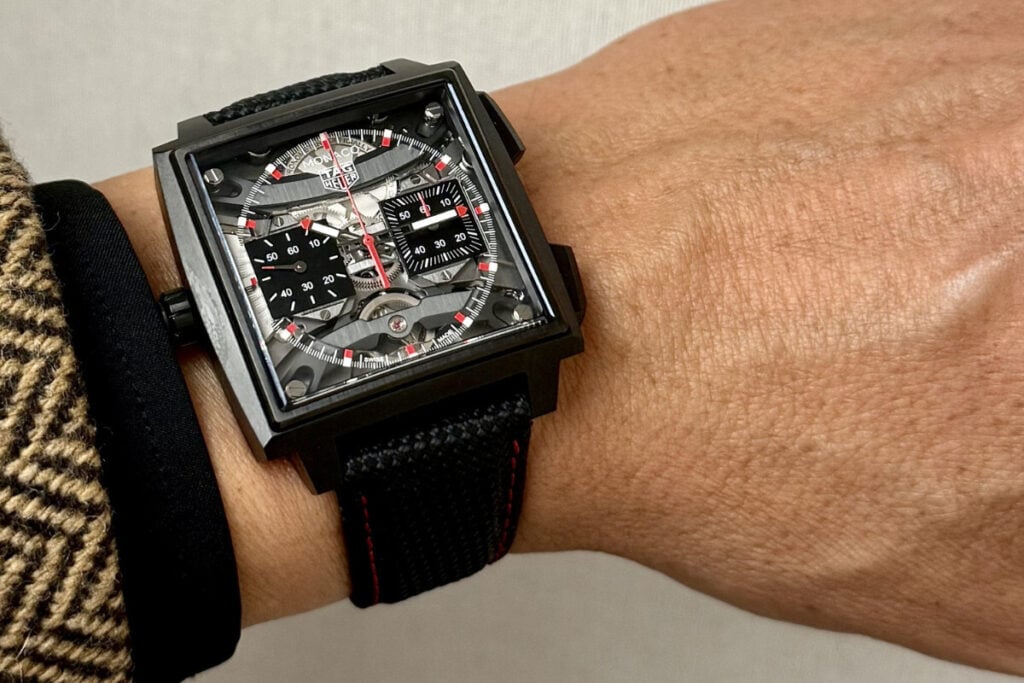 fotografia de rel&oacute;gio no pulso: o novo Monaco Evergraph da TAG Heuer | Foto: Miguel Seabra/Espiral do Tempo
