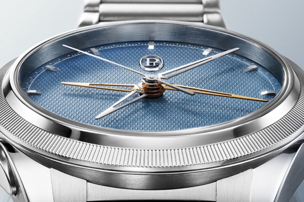 pormenor de um cronógrafo do Watches-and-Wonders Parmigiani Tonda PF Chrono Mysterieux