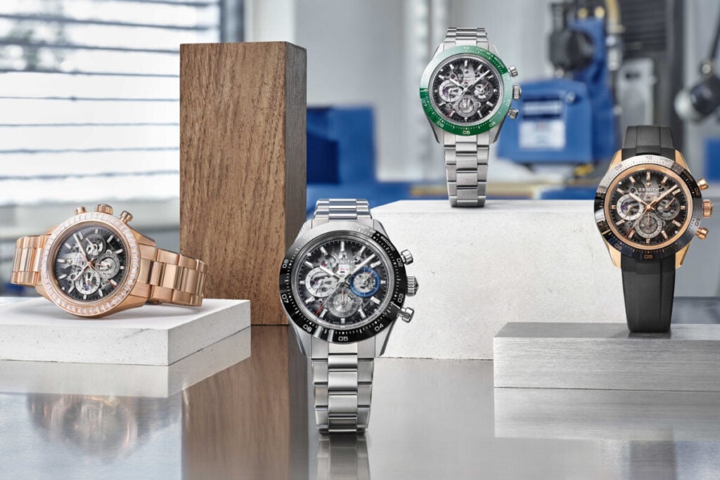 Na mesa, os novos cronógrafos do Watches-and-Wonders Zenith Chronomaster Sport Skeleton