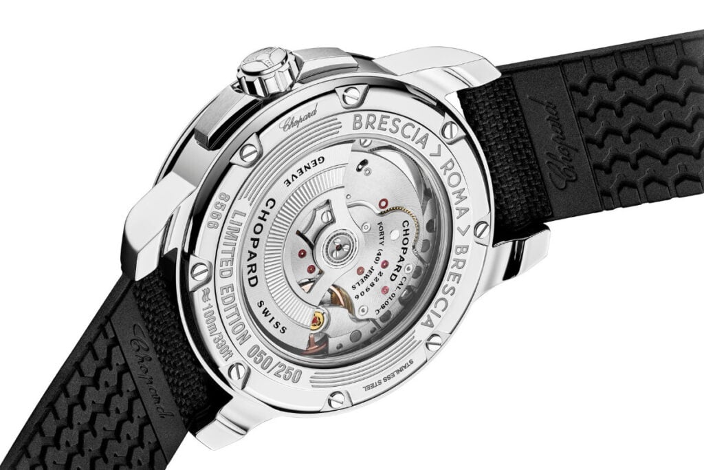 fundo de relógio deitado Chopard Mille Miglia GTS Power Control | Foto: Chopard