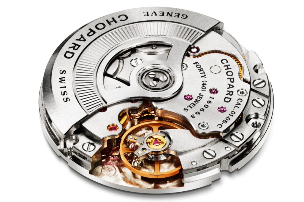 O Calibre de manufatura que equipa o Mille Miglia GTS Power Control Grigio-Blu Racing Edition 2026 | Foto: Chopard