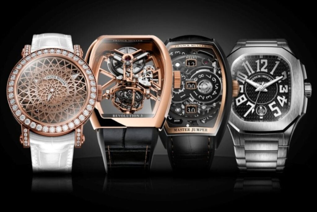 quatro relógios novidades Franck Muller com fundo preto