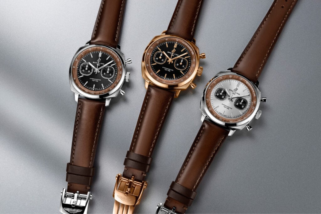 três relógios Breitling Top Time B01 Chronograph 41 Tribute to Aston Martin DB5 1 | Foto: Breitling