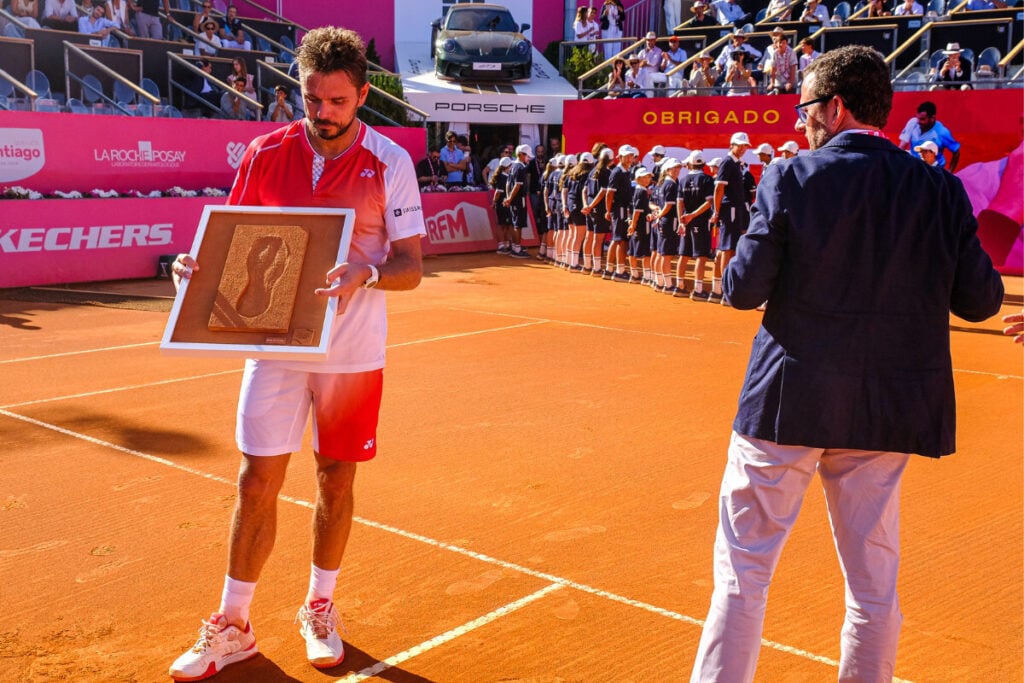 tenista Stan Wawrinka com relógio no pulso Norqain Wild One Skeleton X-Lite | Foto: Millennium Estoril Open
